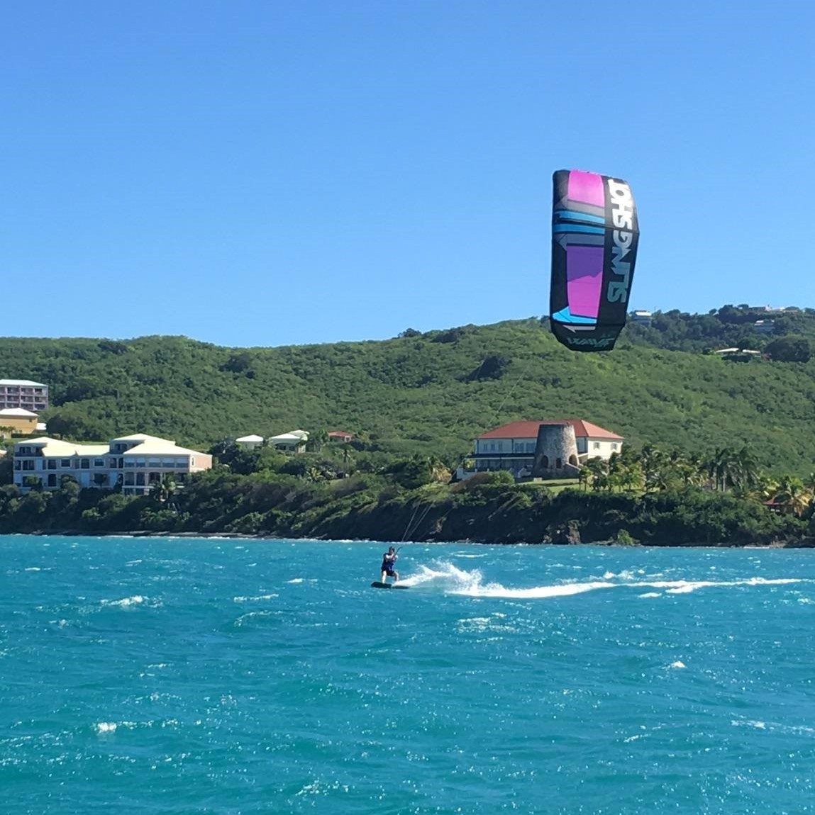 Beautiful day at kite St. Croix for kite lessons.